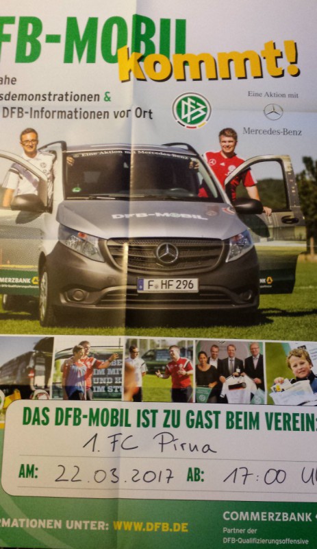 Am 22. März um 17:00 Uhr kommt das DFB-Mobil zu uns