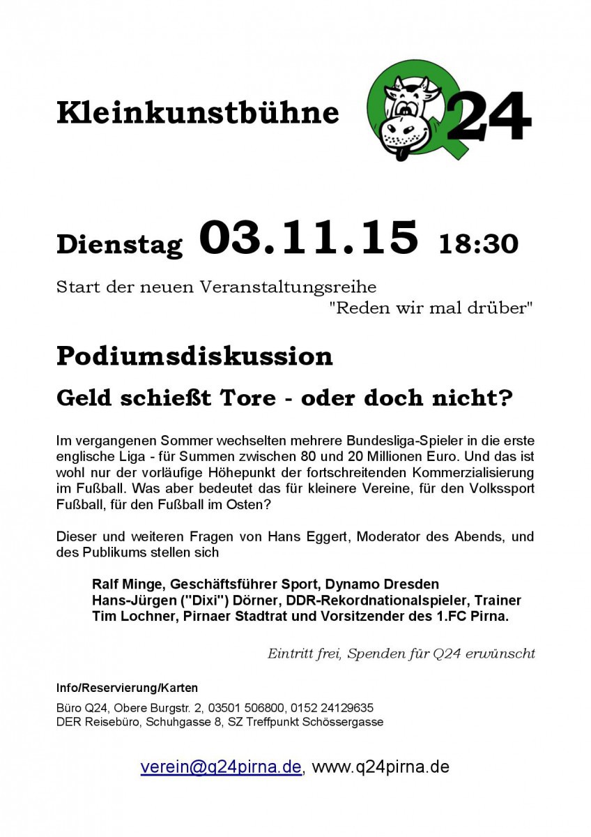 Podiumsdiskussion - Geld schießt Tore - oder doch nicht?